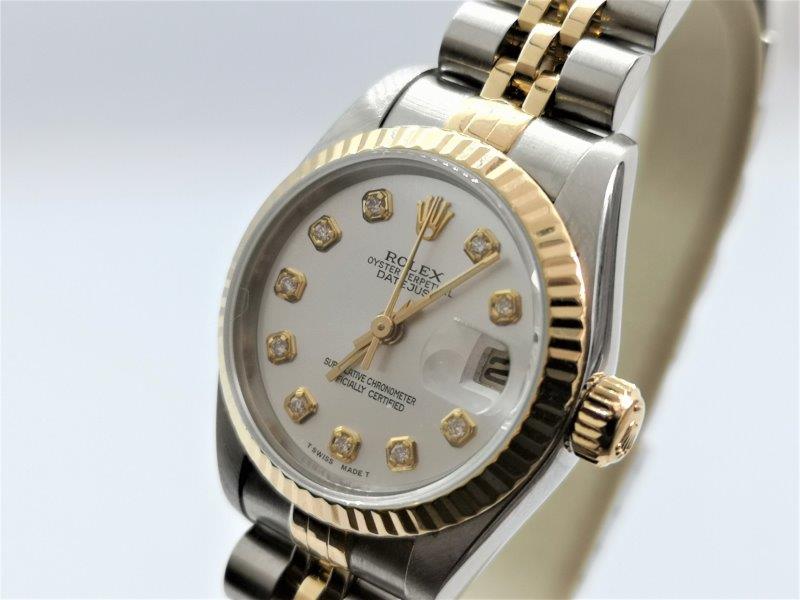 Rolex with stunning white dial clasp