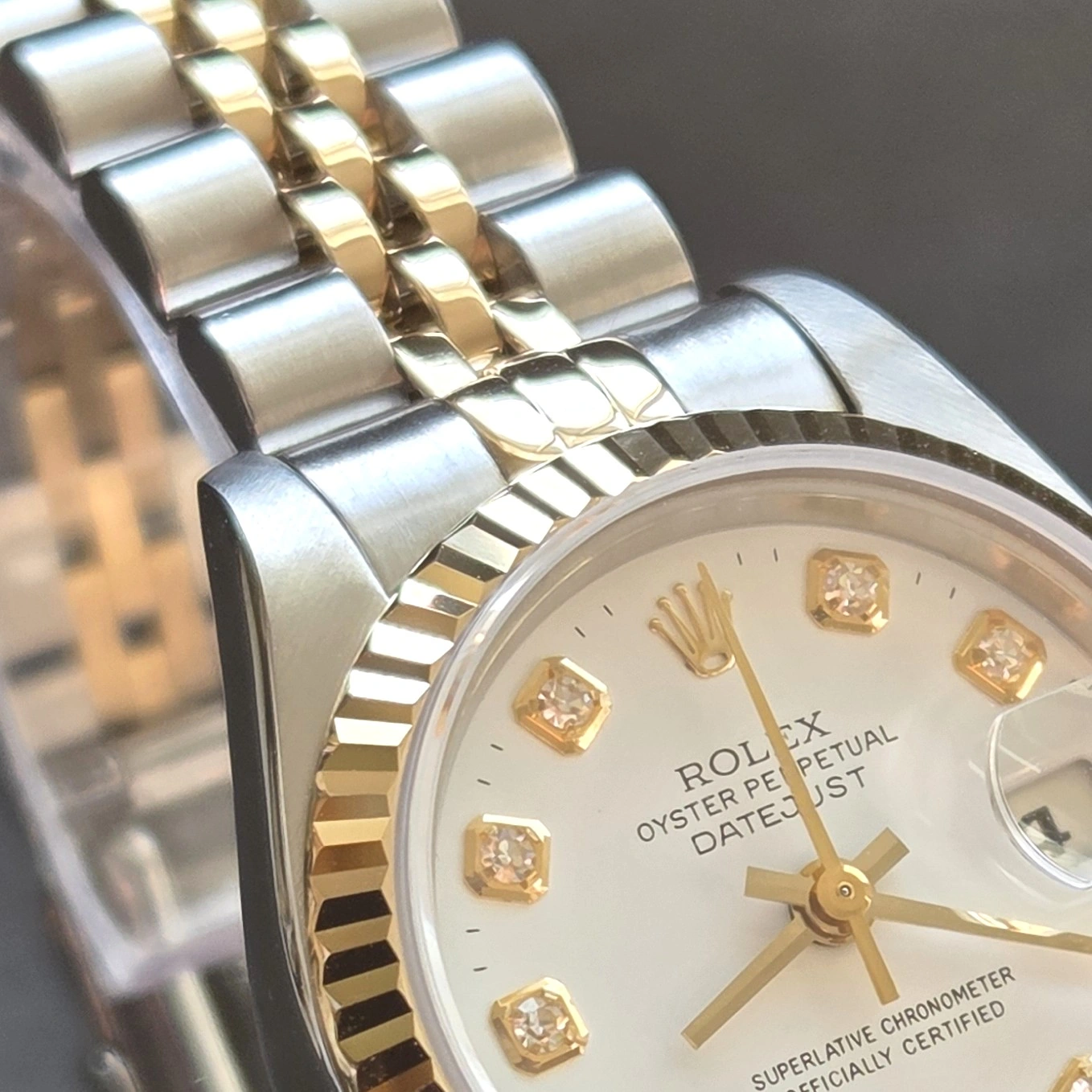 Big Diamond DateJust White Dial dial
