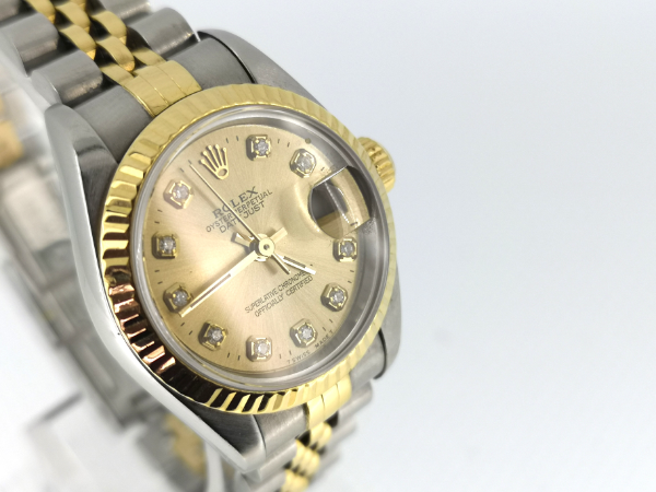 Rolex with diamond dial front
