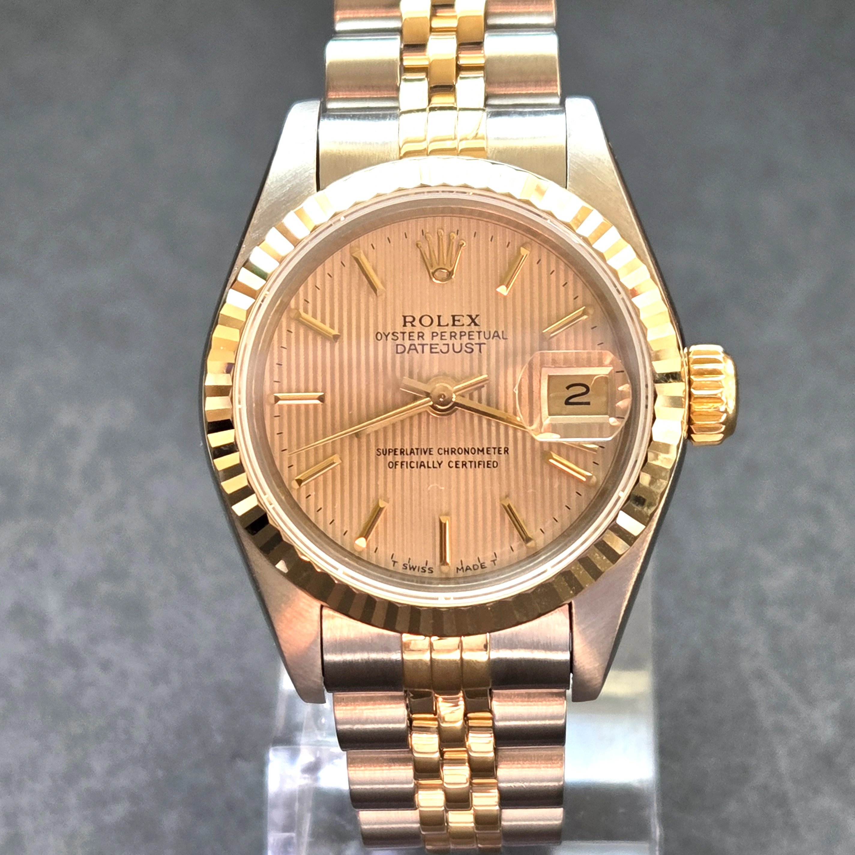 Silver Tapestry Dial Rolex 26mm -A stunning DateJust clasp