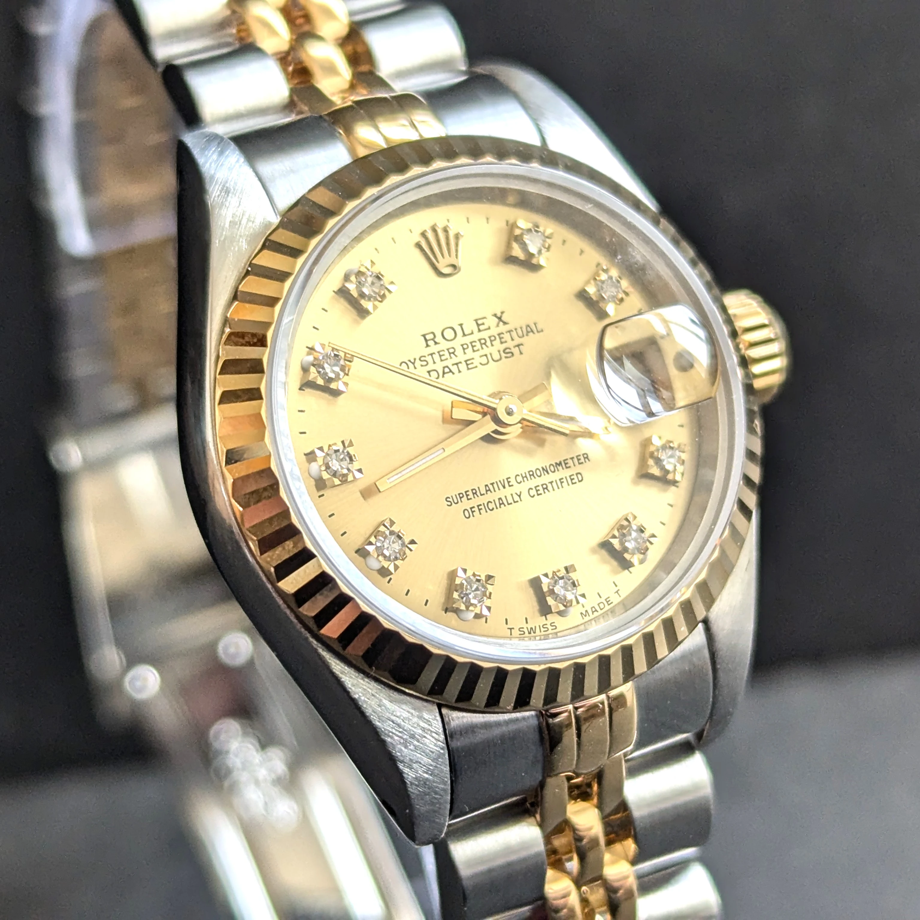 Vintage Diamond 26mm Rolex DateJust front