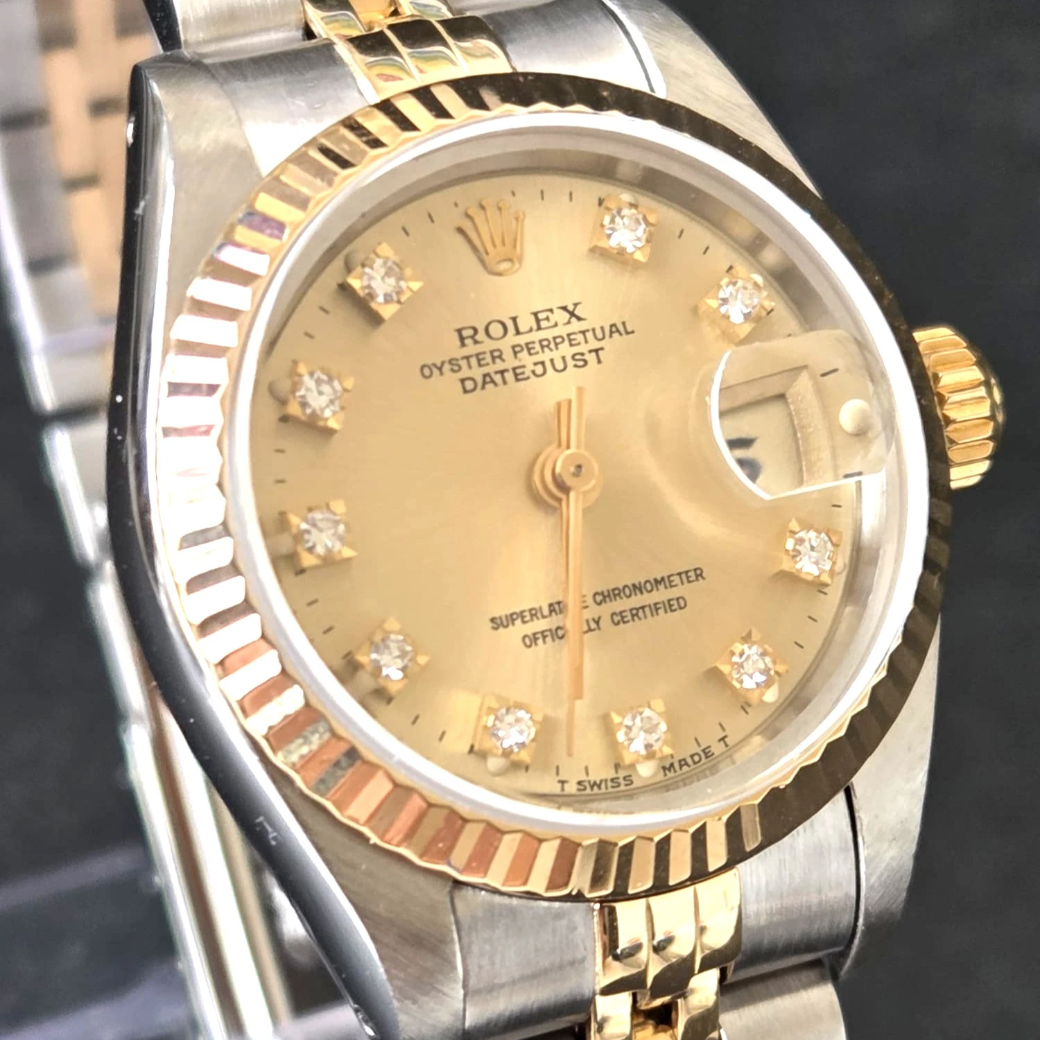 Vintage Rolex DateJust 26mm with Diamonds clasp