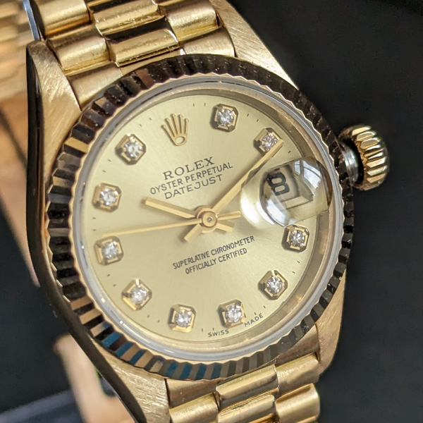 18ct gold ladies Rolex DateJust  bracelet