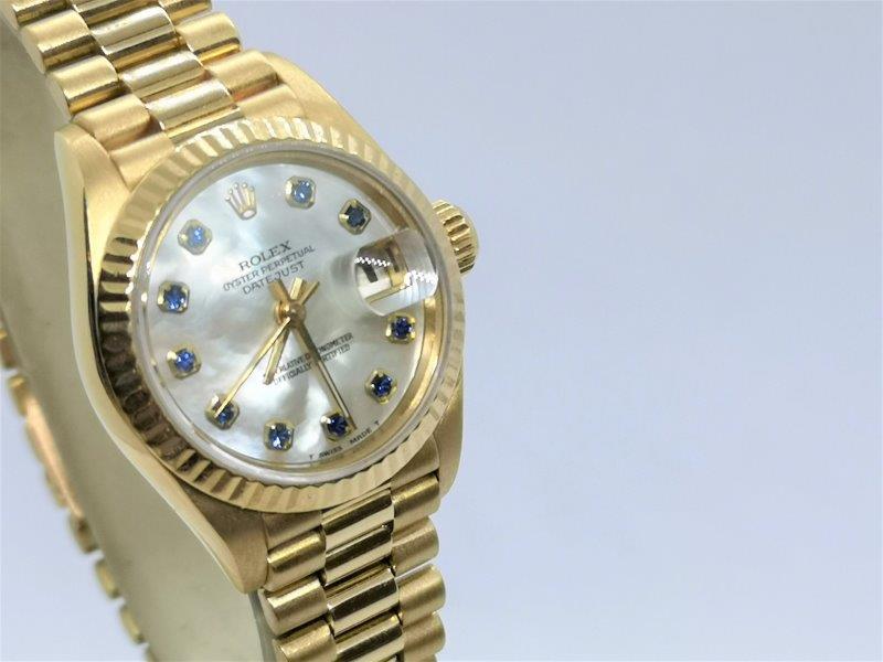 Gold Rolex Lady-DateJust 26mm dial