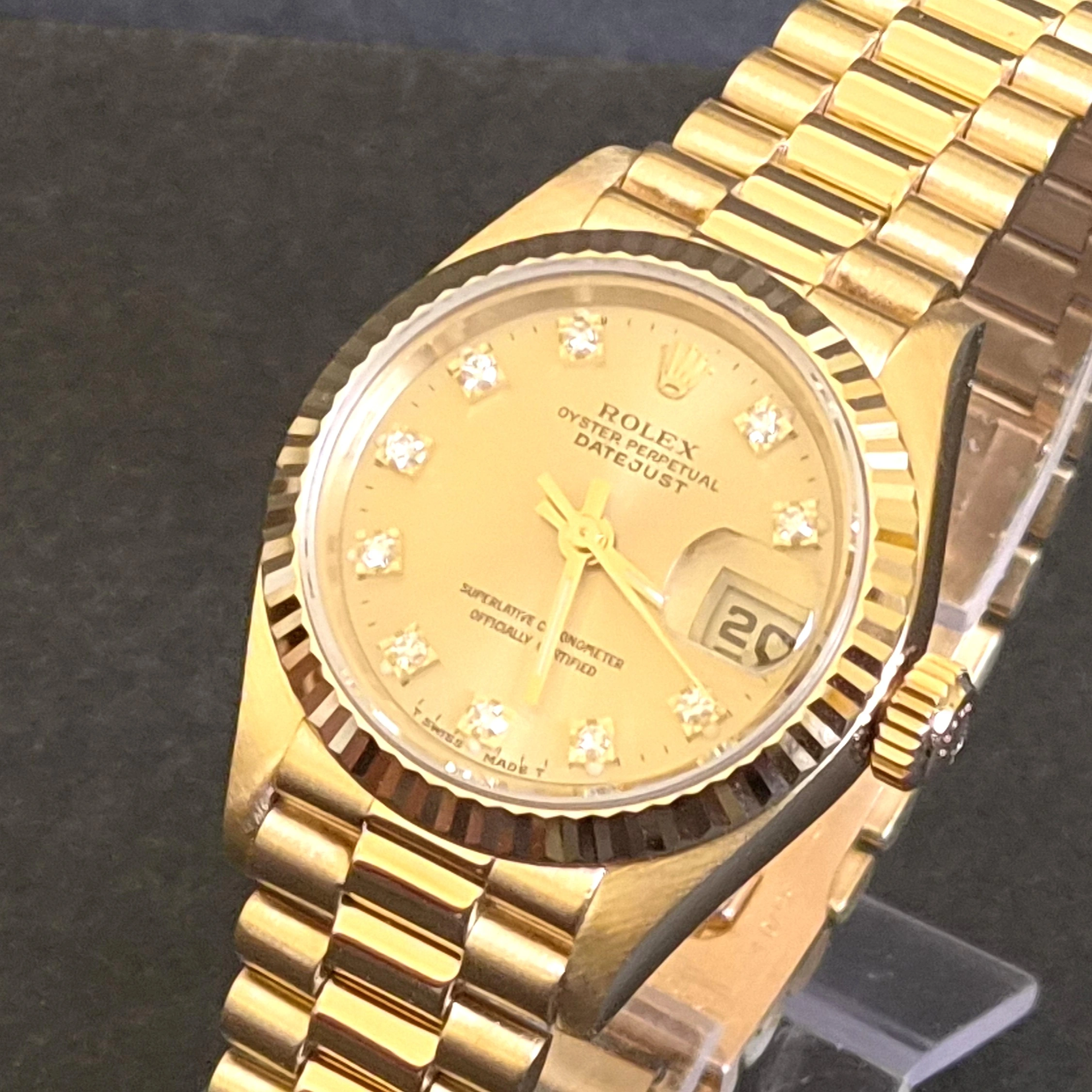  Gold DateJust on President Bracelet front
