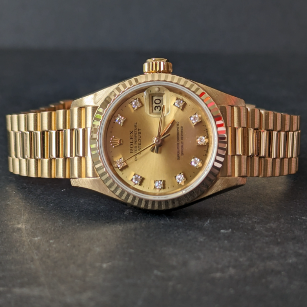 Gold Diamond Dial 26mm side