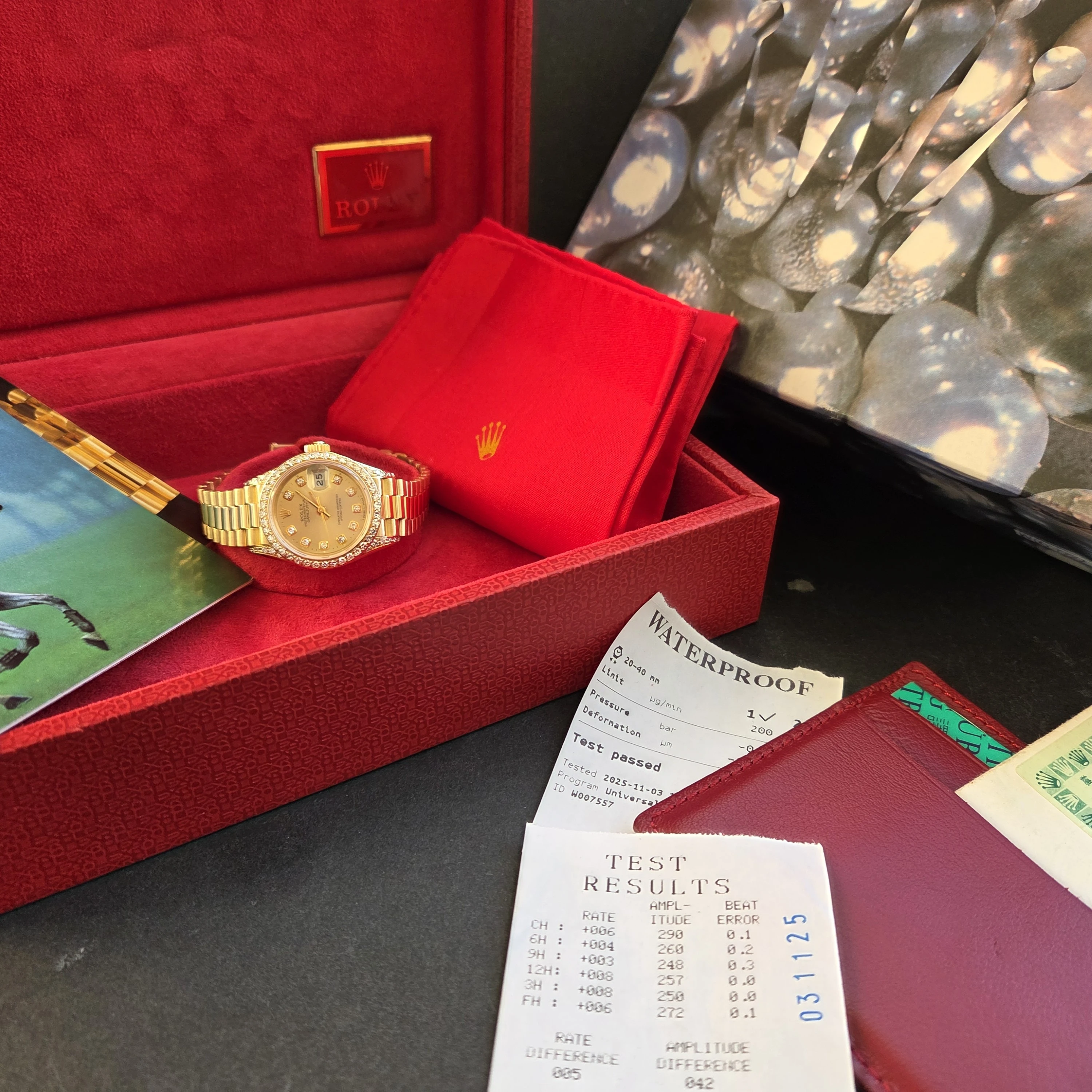 18ct Gold Rolex DateJust with Diamonds crown