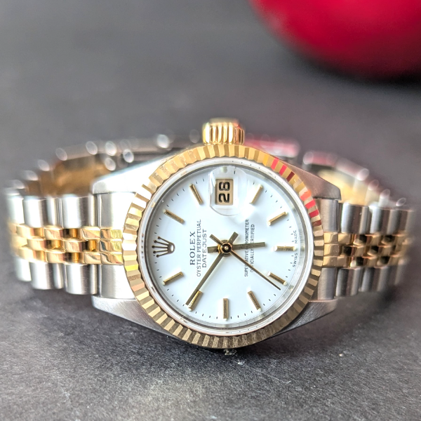 26mm White Dial Datejust crown