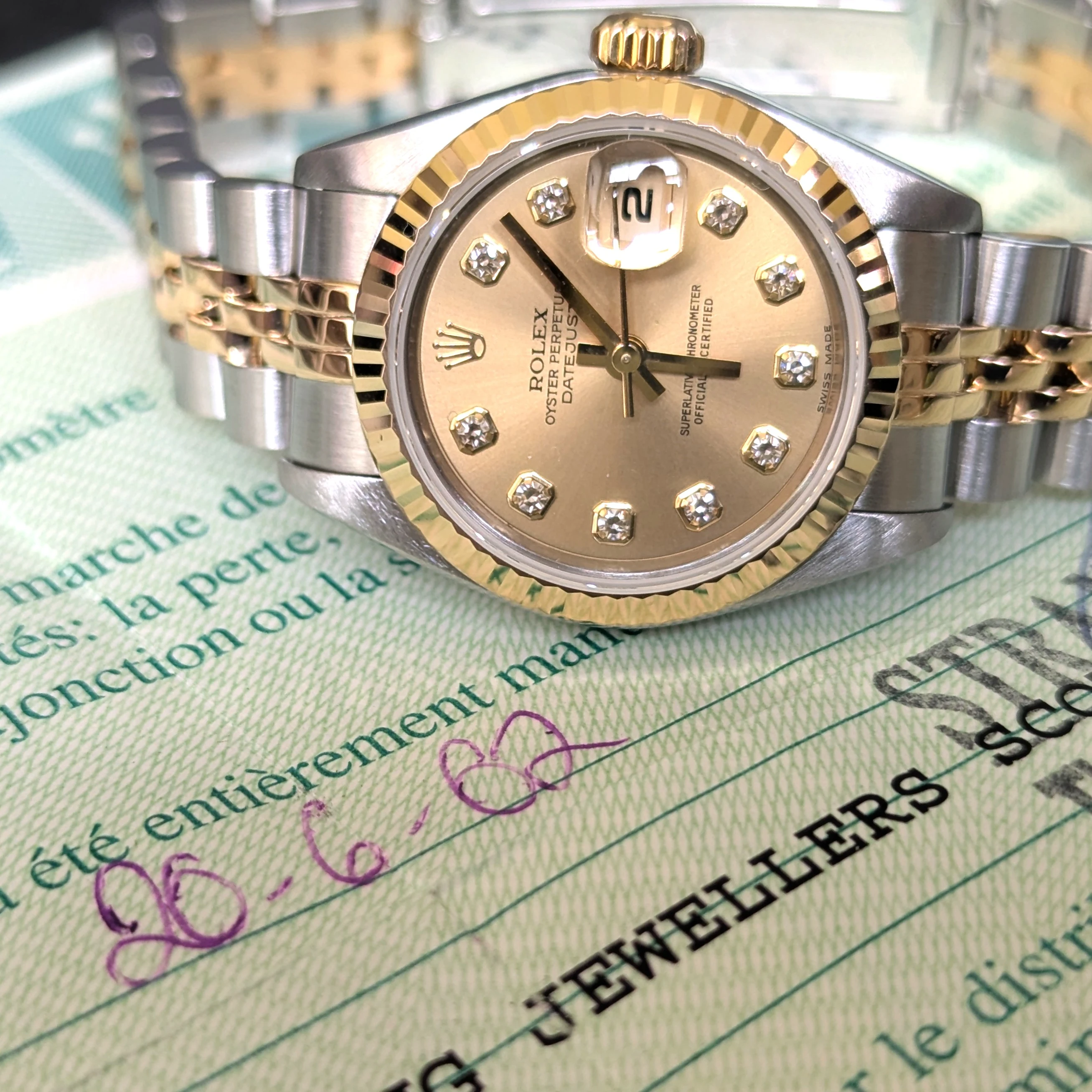 Classic Lady Rolex with Diamonds front