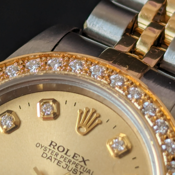 Diamond Bezel and Dial DateJust crown