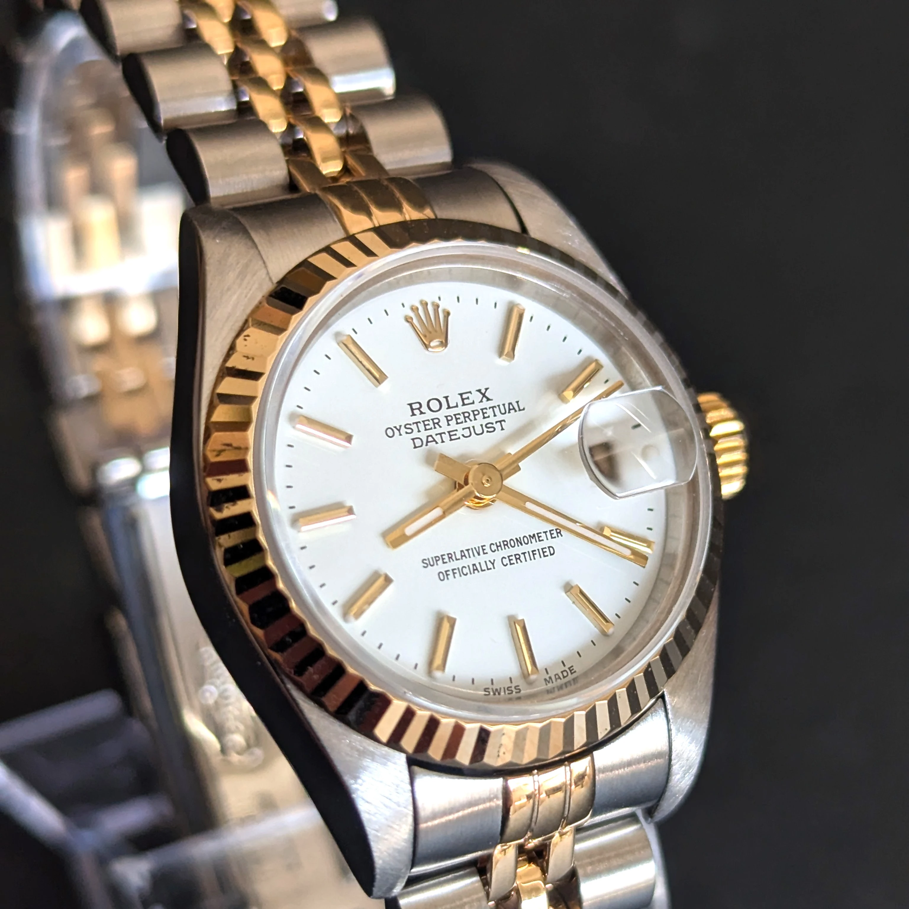 White Dial Rolex Lady DateJust front