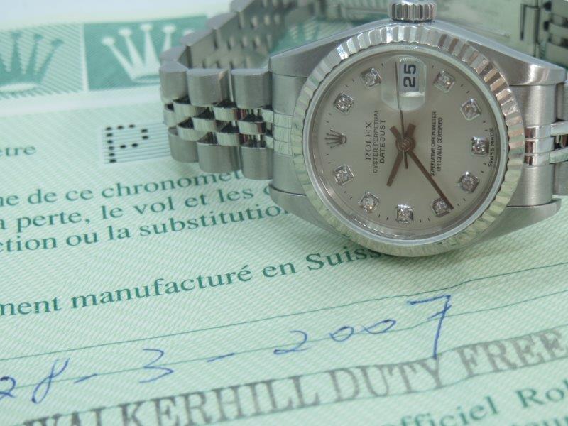 Original diamond dot dial Rolex Ladies Datejust front